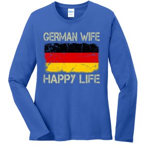 Ger Wife Happy Life Gery Flag Funny Husband Funny Gift Ladies Long Sleeve Shirt