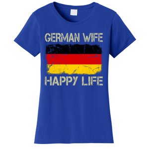 Ger Wife Happy Life Gery Flag Funny Husband Funny Gift Women's T-Shirt