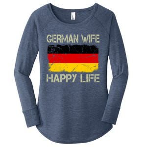 Ger Wife Happy Life Gery Flag Funny Husband Funny Gift Women's Perfect Tri Tunic Long Sleeve Shirt