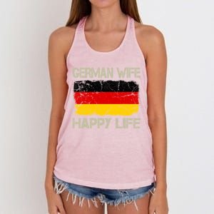 Ger Wife Happy Life Gery Flag Funny Husband Funny Gift Women's Knotted Racerback Tank