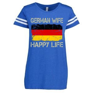 Ger Wife Happy Life Gery Flag Funny Husband Funny Gift Enza Ladies Jersey Football T-Shirt