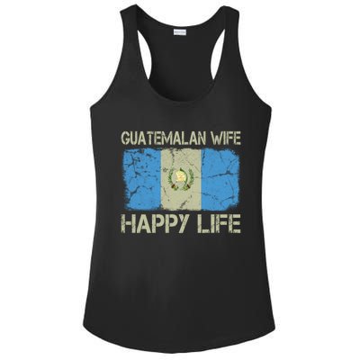 Guatemalan Wife Happy Life Guatemala Flag Funny Husband Gift Ladies PosiCharge Competitor Racerback Tank