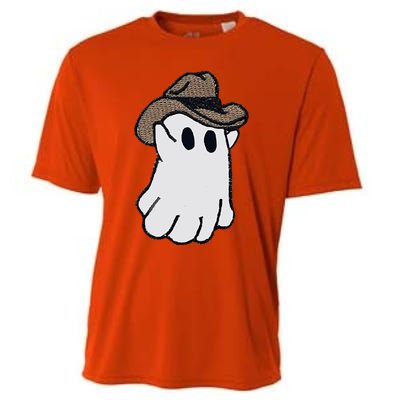 Ghost Western Halloween Ghost Cow Funny Cool Gift Cooling Performance Crew T-Shirt