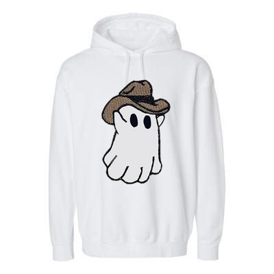 Ghost Western Halloween Ghost Cow Funny Cool Gift Garment-Dyed Fleece Hoodie