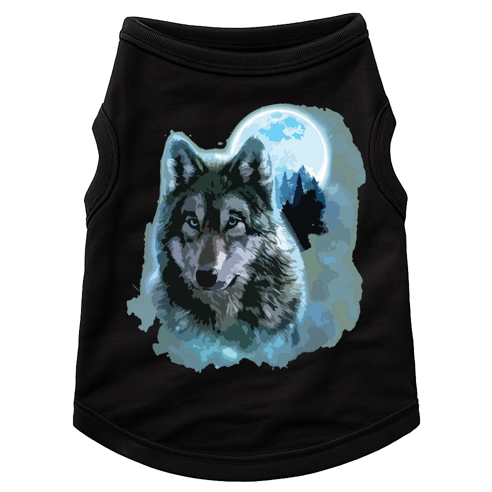 Grey Wolf Hunting Ground, Icy Moon, Forest, Galaxy Doggie Tank
