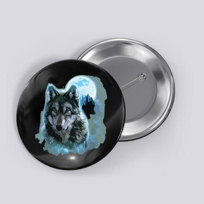 Grey Wolf Hunting Ground, Icy Moon, Forest, Galaxy Button