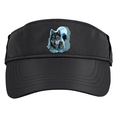 Grey Wolf Hunting Ground, Icy Moon, Forest, Galaxy Adult Drive Performance Visor