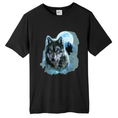 Grey Wolf Hunting Ground, Icy Moon, Forest, Galaxy Tall Fusion ChromaSoft Performance T-Shirt