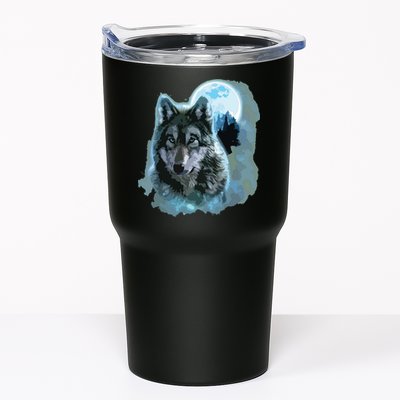 Grey Wolf Hunting Ground, Icy Moon, Forest, Galaxy Tumbler