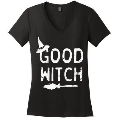 Good Witch Halloween Graphic October Women's V-Neck T-Shirt