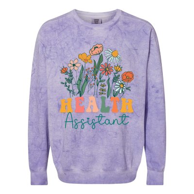 Groovy Wildflower Health Assistant Colorblast Crewneck Sweatshirt