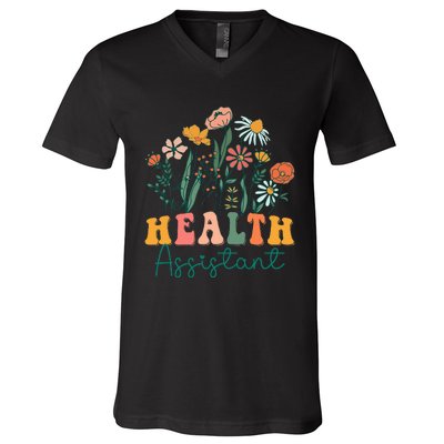 Groovy Wildflower Health Assistant V-Neck T-Shirt