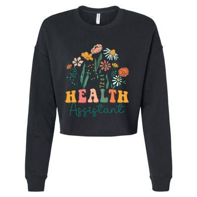 Groovy Wildflower Health Assistant Cropped Pullover Crew