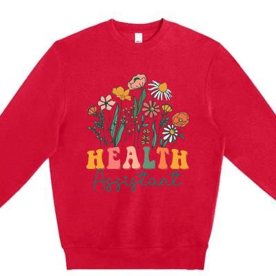 Groovy Wildflower Health Assistant Premium Crewneck Sweatshirt