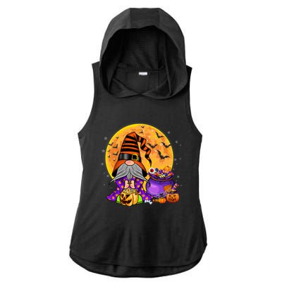 Gnome Witch Halloween Costume Pumpkin Autumn Fall Holiday Ladies PosiCharge Tri-Blend Wicking Draft Hoodie Tank