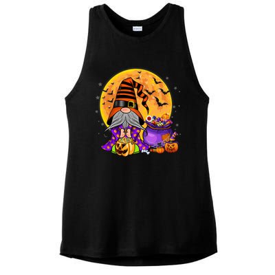 Gnome Witch Halloween Costume Pumpkin Autumn Fall Holiday Ladies PosiCharge Tri-Blend Wicking Tank