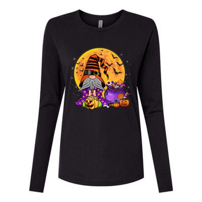 Gnome Witch Halloween Costume Pumpkin Autumn Fall Holiday Womens Cotton Relaxed Long Sleeve T-Shirt