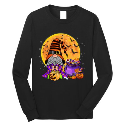 Gnome Witch Halloween Costume Pumpkin Autumn Fall Holiday Long Sleeve Shirt