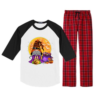 Gnome Witch Halloween Costume Pumpkin Autumn Fall Holiday Raglan Sleeve Pajama Set