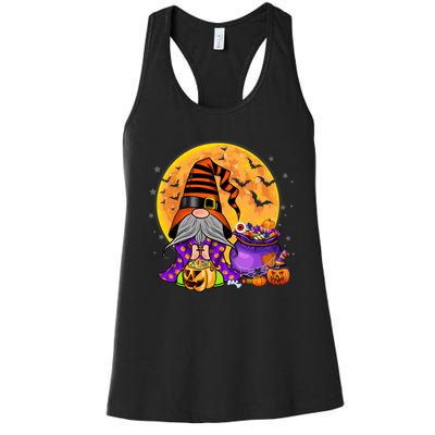 Gnome Witch Halloween Costume Pumpkin Autumn Fall Holiday Women's Racerback Tank