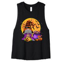 Gnome Witch Halloween Costume Pumpkin Autumn Fall Holiday Women's Racerback Cropped Tank