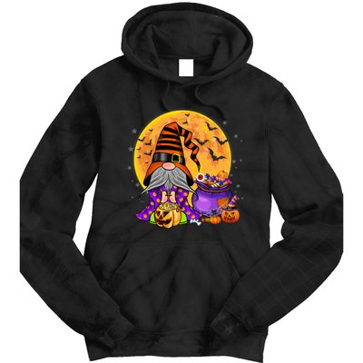 Gnome Witch Halloween Costume Pumpkin Autumn Fall Holiday Tie Dye Hoodie