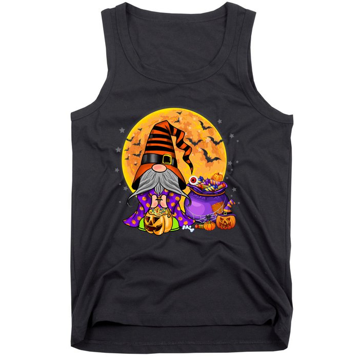 Gnome Witch Halloween Costume Pumpkin Autumn Fall Holiday Tank Top