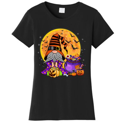 Gnome Witch Halloween Costume Pumpkin Autumn Fall Holiday Women's T-Shirt