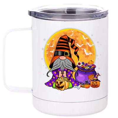 Gnome Witch Halloween Costume Pumpkin Autumn Fall Holiday 12 oz Stainless Steel Tumbler Cup