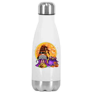 Gnome Witch Halloween Costume Pumpkin Autumn Fall Holiday Stainless Steel Insulated Water Bottle