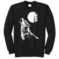 Graphic Wolf Howling Moon Forest Nature Wildlife Animal Sweatshirt