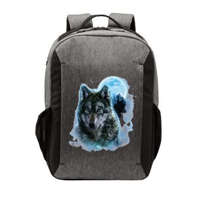 Grey Wolf Hunting Ground Icy Moon Forest Galaxy Vector Backpack
