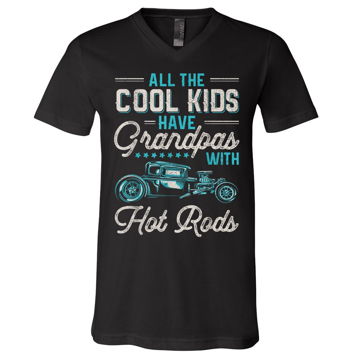 Grandpas With Hot Rods Funny Vintage Hotrod Classic Car V-Neck T-Shirt
