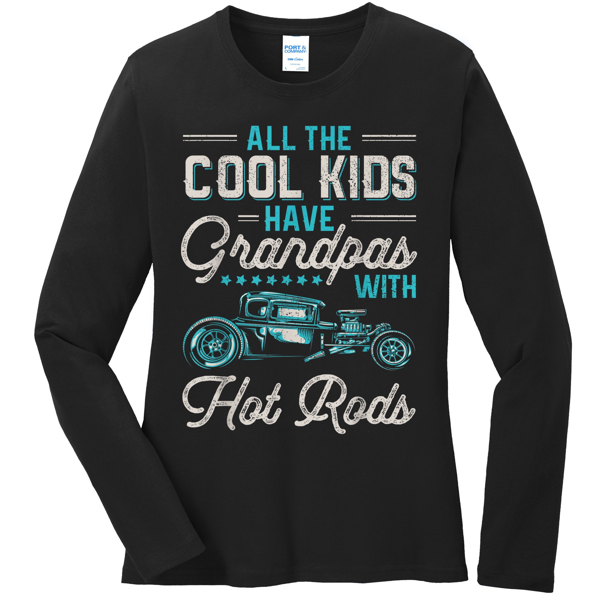 Grandpas With Hot Rods Funny Vintage Hotrod Classic Car Ladies Long Sleeve Shirt