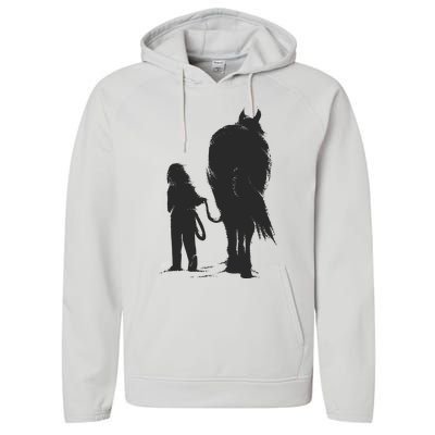 Girl With Horse Performance Fleece Hoodie