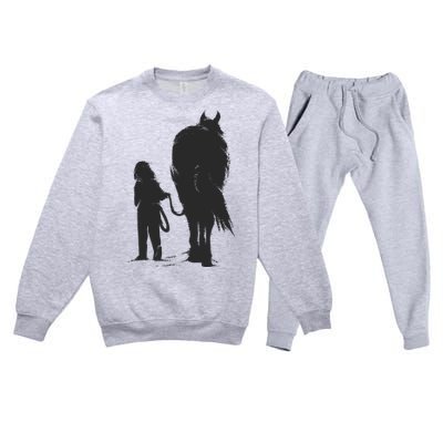 Girl With Horse Premium Crewneck Sweatsuit Set