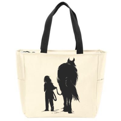 Girl With Horse Zip Tote Bag