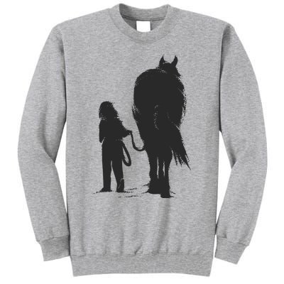 Girl With Horse Tall Sweatshirt