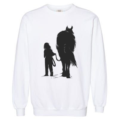 Girl With Horse Garment-Dyed Sweatshirt