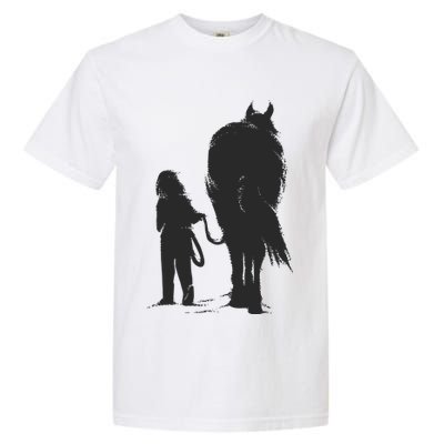 Girl With Horse Garment-Dyed Heavyweight T-Shirt