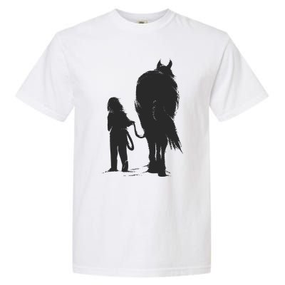 Girl With Horse Garment-Dyed Heavyweight T-Shirt