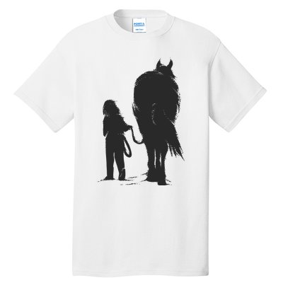 Girl With Horse Tall T-Shirt