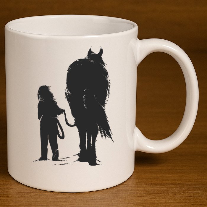 Girl With Horse 11oz C Handle Ceramic Mug
