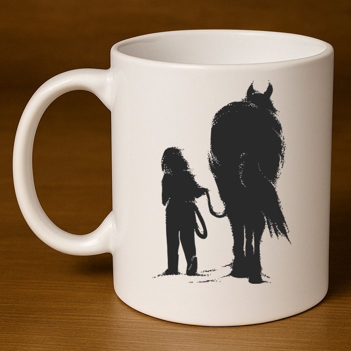 Girl With Horse 11oz C Handle Ceramic Mug