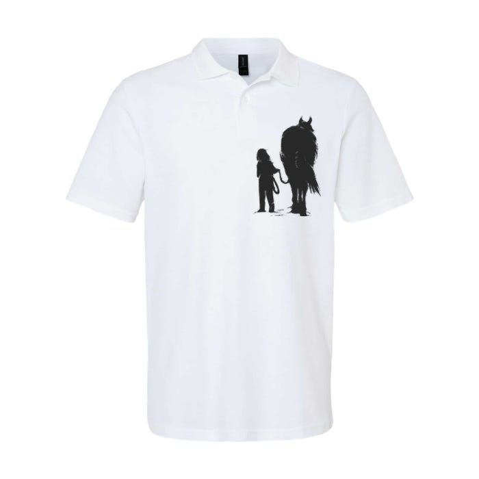 Girl With Horse Softstyle Adult Sport Polo