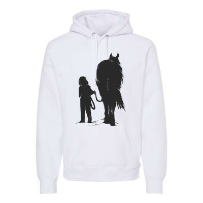 Girl With Horse Premium Hoodie