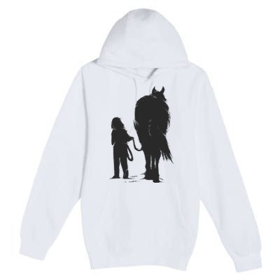 Girl With Horse Premium Pullover Hoodie