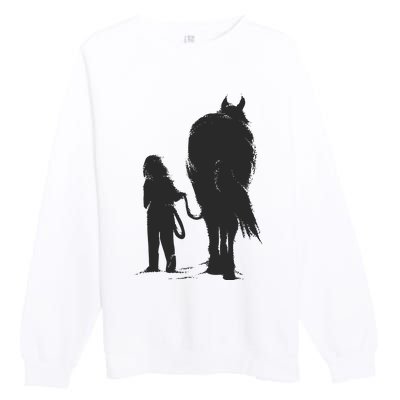 Girl With Horse Premium Crewneck Sweatshirt