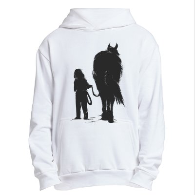 Girl With Horse Urban Pullover Hoodie