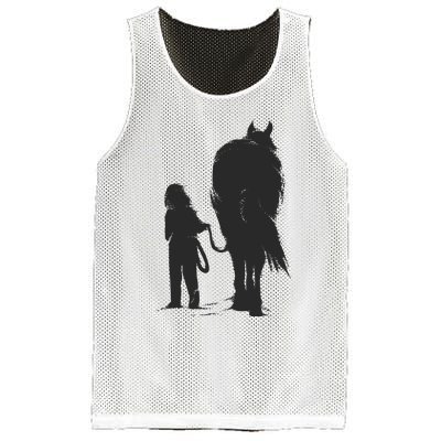 Girl With Horse Mesh Reversible Basketball Jersey Tank